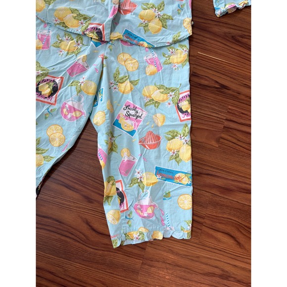 Lemonade Nick & Nora sleepware pajamas button front and pants, XL - Picture 2 of 6